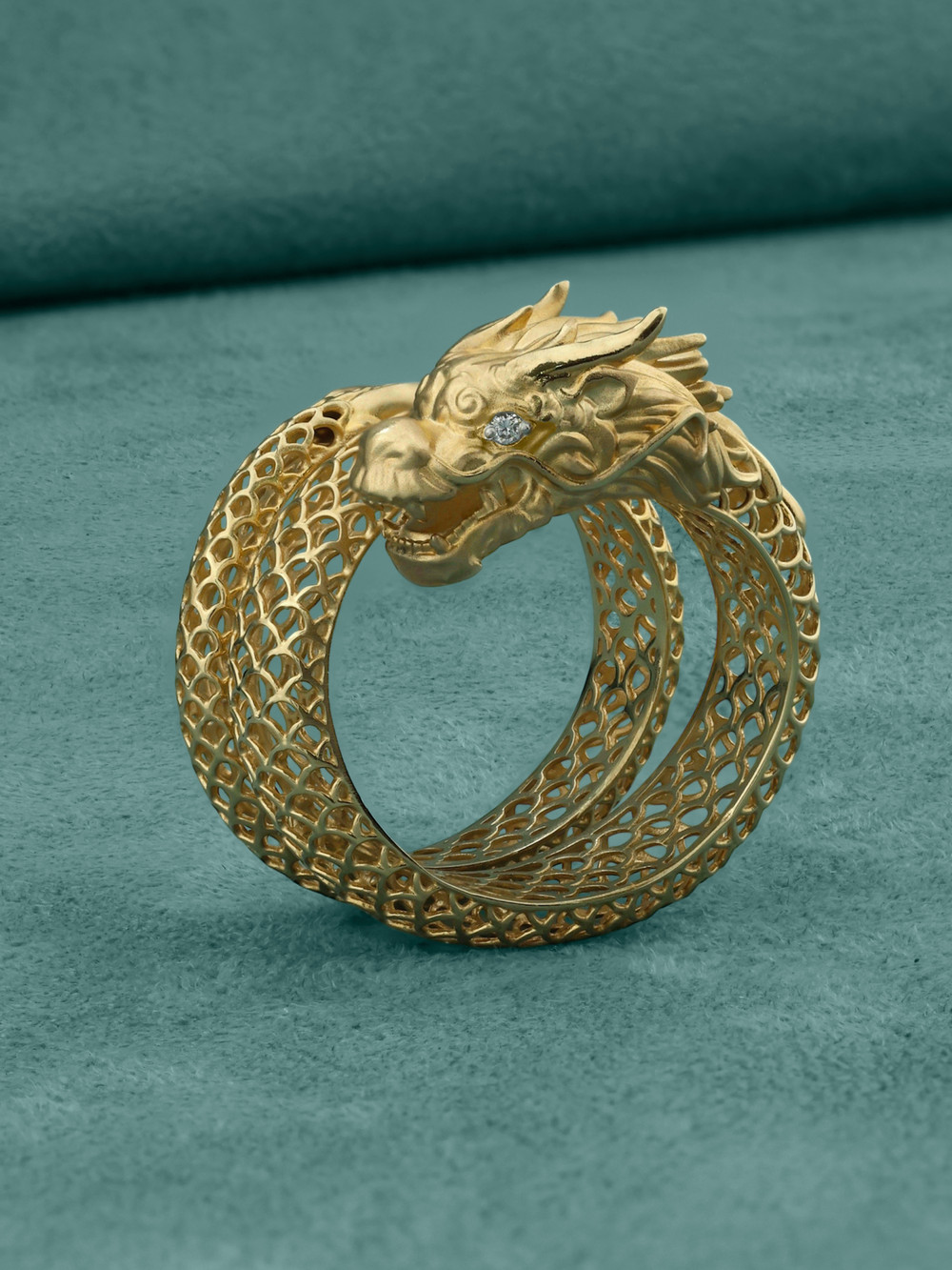 Кольцо из лимонного золота 585 пробы c бриллиантами