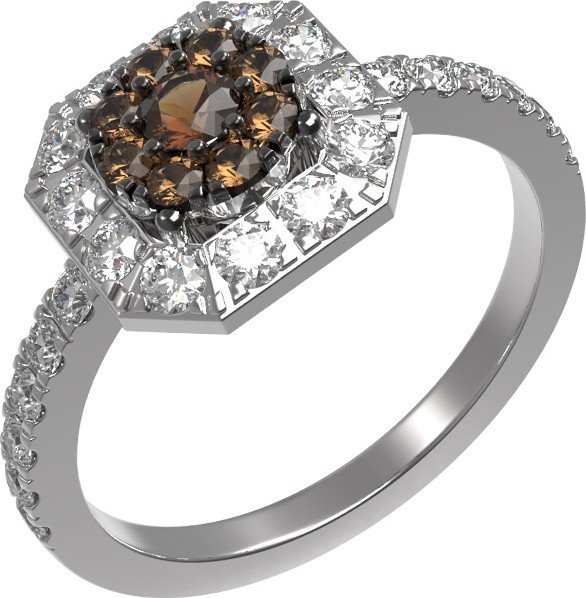 Кольцо из белого золота c бриллиантами