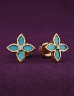 Серьги из золота c бриллиантами и бирюзой