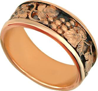 Кольцо обр. сложное из красного золота 585 пробы