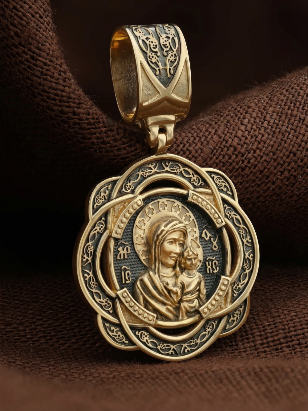 Образок из лимонного золота 585 пробы