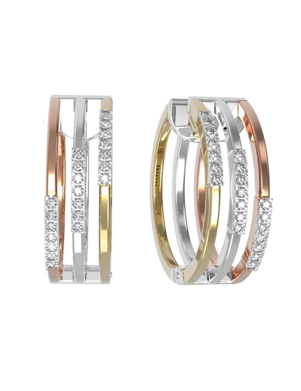 Серьги из белого золота c бриллиантами