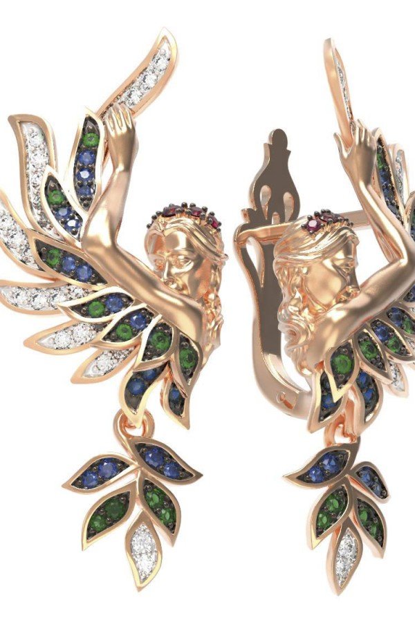 Серьги из золота c фианитом