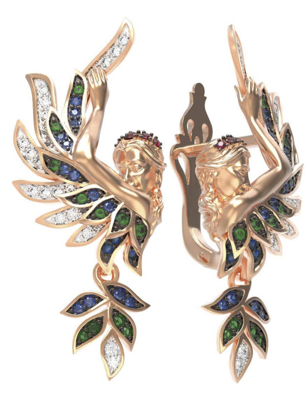 Серьги из золота c фианитом