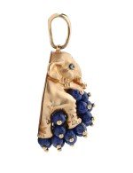 Подвеска из золота c эмалью и лазуритом