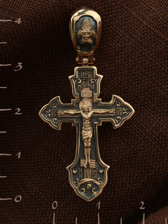 Крест из красного золота 585 пробы
