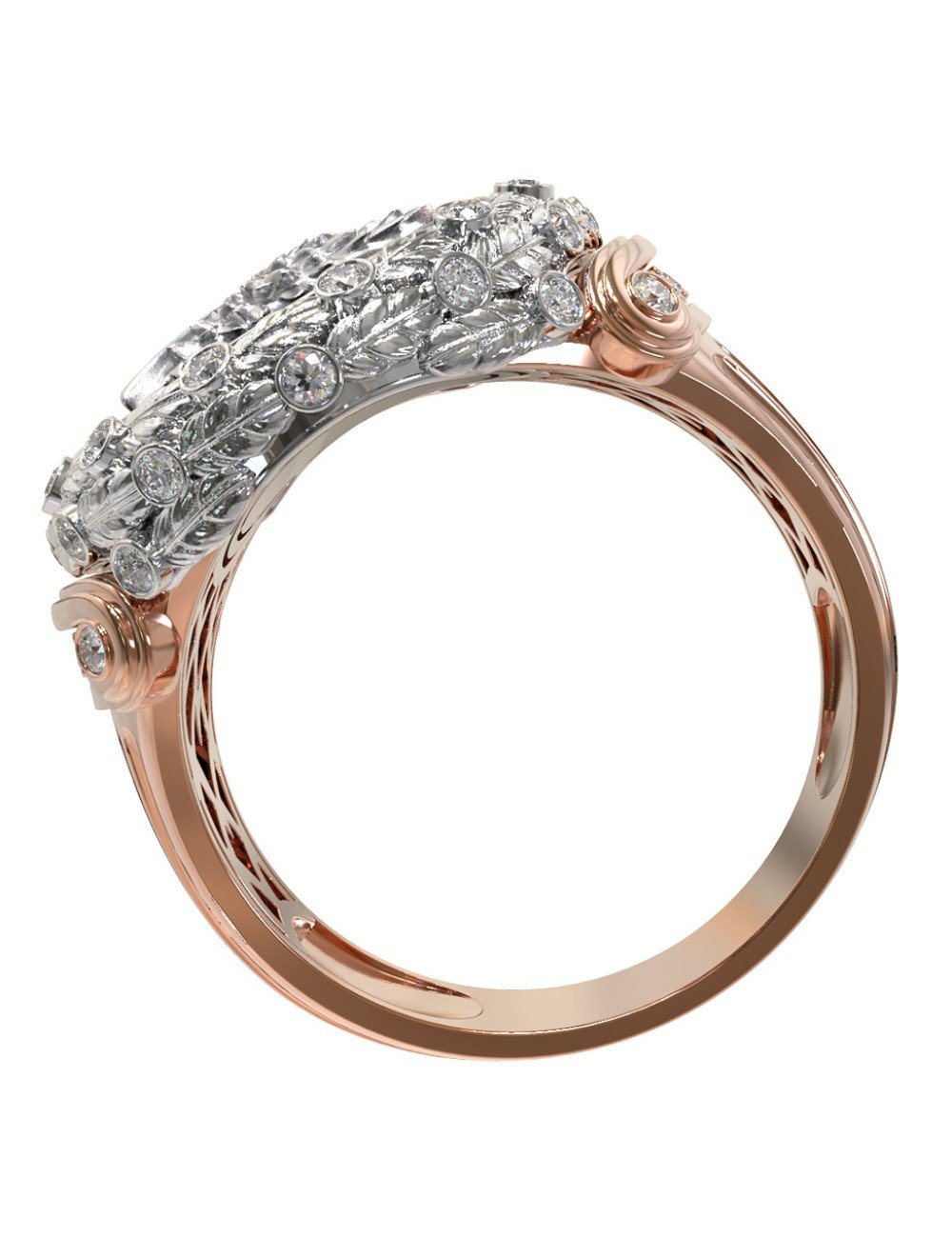 Кольцо из золота c бриллиантами и ониксом