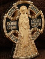 Крест из золота c эбеновым деревом