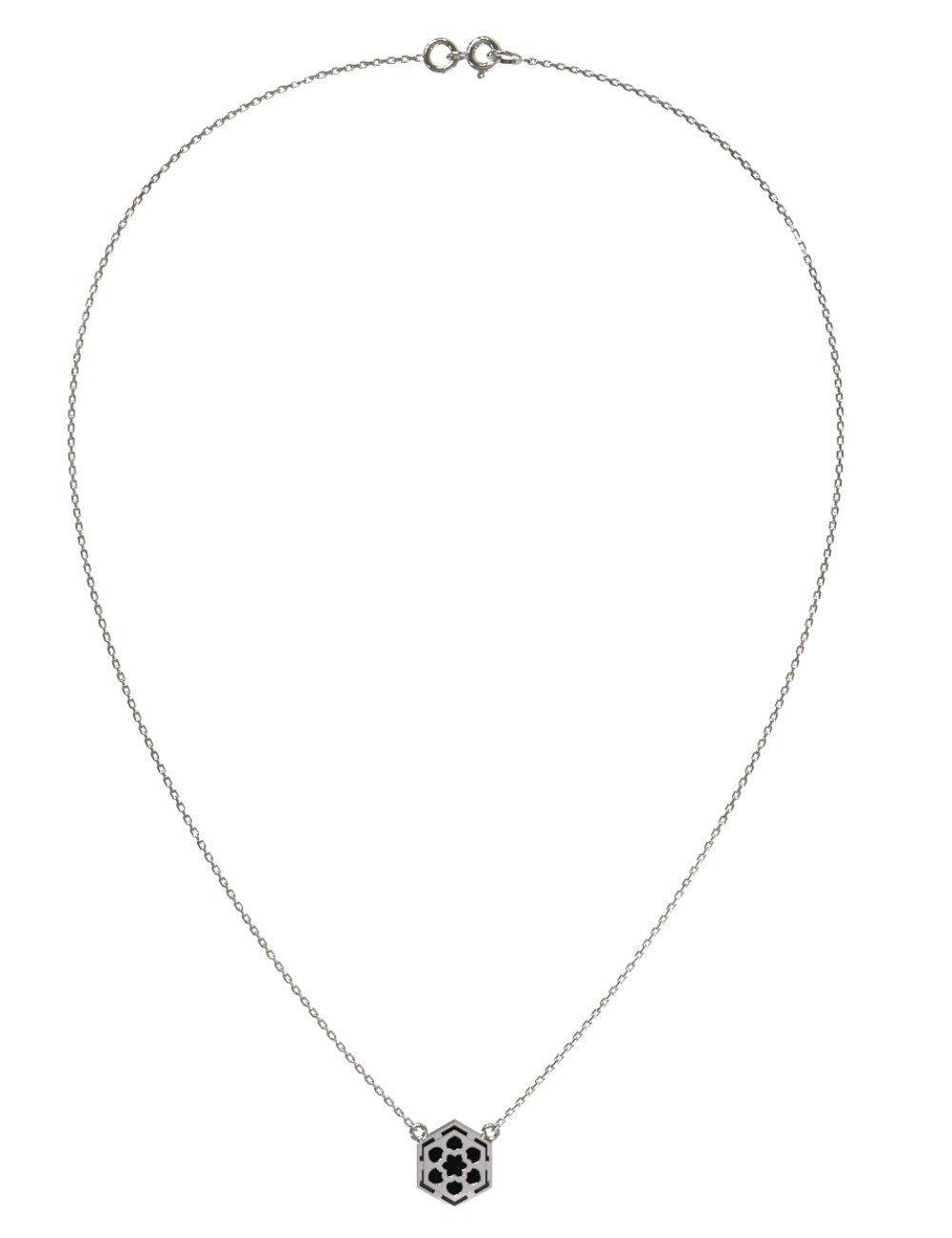 Колье из белого золота c ониксом