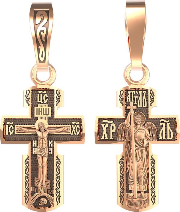 Крест из красного золота 585 пробы