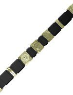 Браслет из зелёного золота c кожаным шнурком