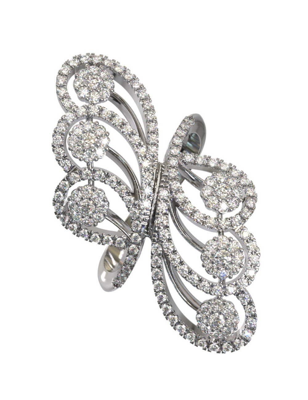 Кольцо из белого золота c бриллиантами