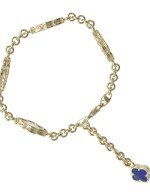 Браслет из лимонного золота c лазуритом и перламутром