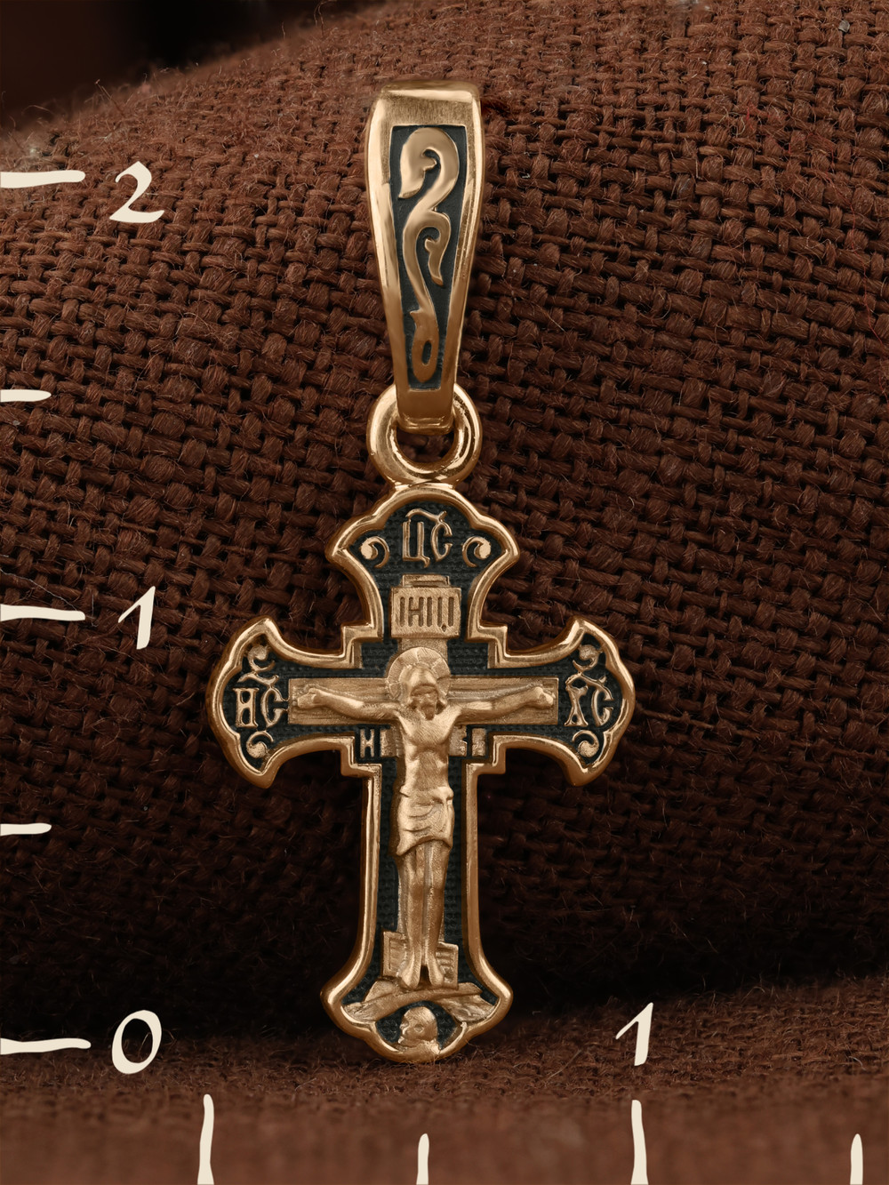 Крест из красного золота 585 пробы