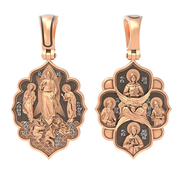 Образок из красного золота 585 пробы