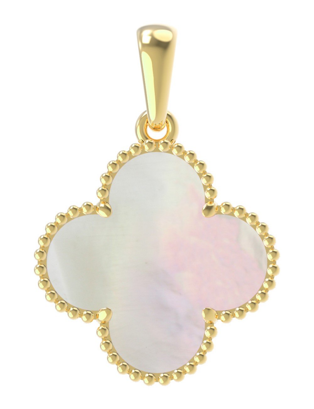 Подвеска из лимонного золота c перламутром