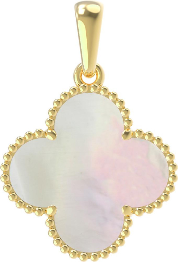 Подвеска из лимонного золота 585 пробы c перламутром