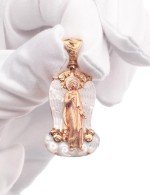 Образок из золота c перламутром