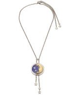 Колье из белого золота c бирюзой и лазуритом