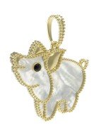 Подвеска из лимонного золота c эмалью и перламутром