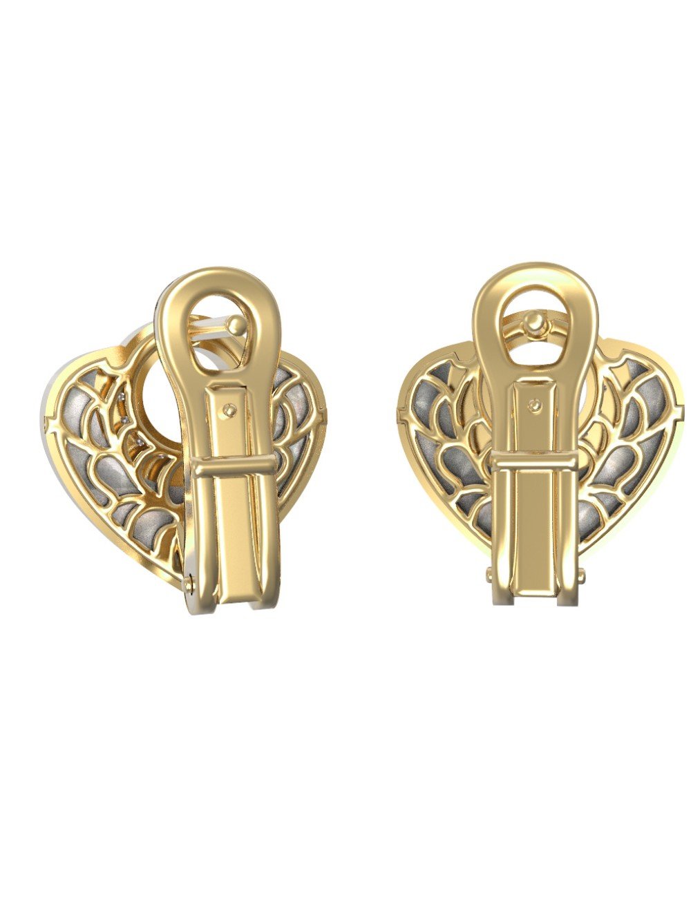 Серьги из лимонного золота c бриллиантами и перламутром