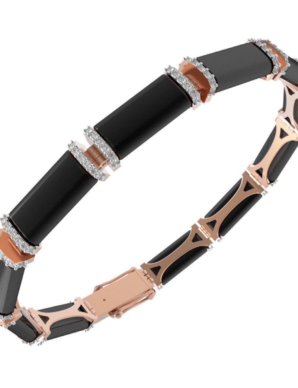 Браслет из золота c бриллиантами и ониксом