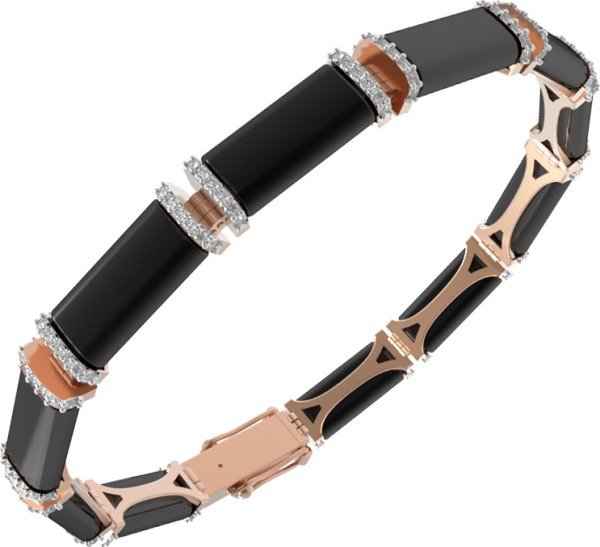 Браслет из золота c бриллиантами и ониксом