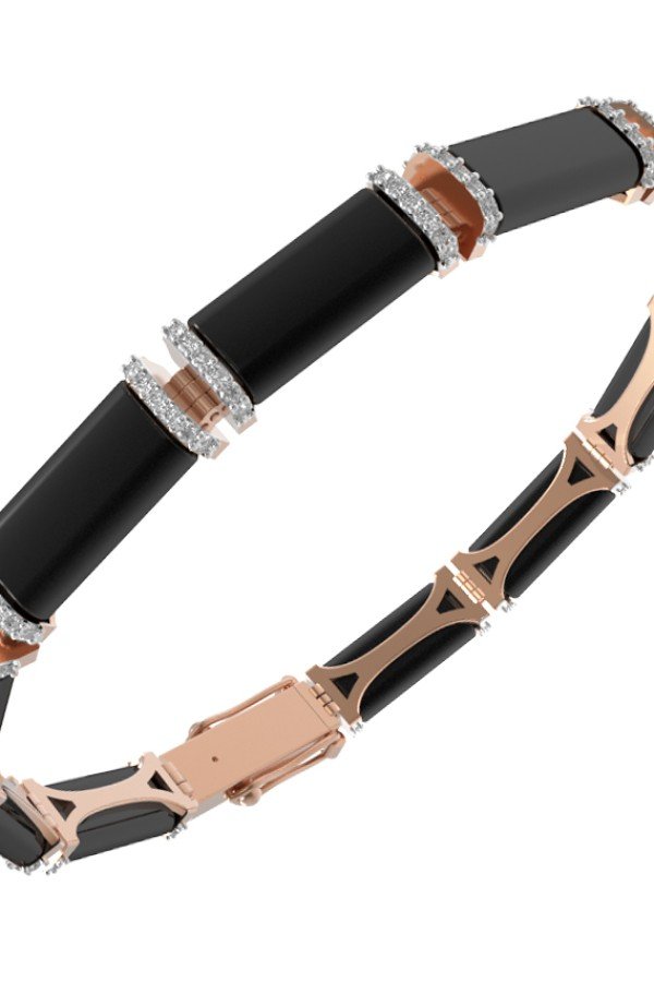 Браслет из золота c бриллиантами и ониксом