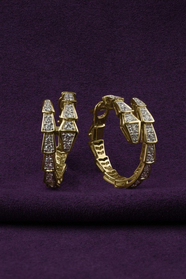 Серьги из лимонного золота c бриллиантами