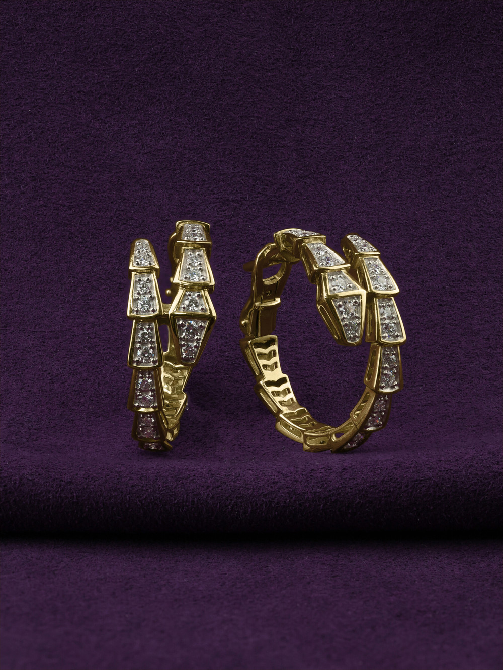 Серьги из лимонного золота 585 пробы c бриллиантами