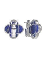 Серьги из белого золота c лазуритом