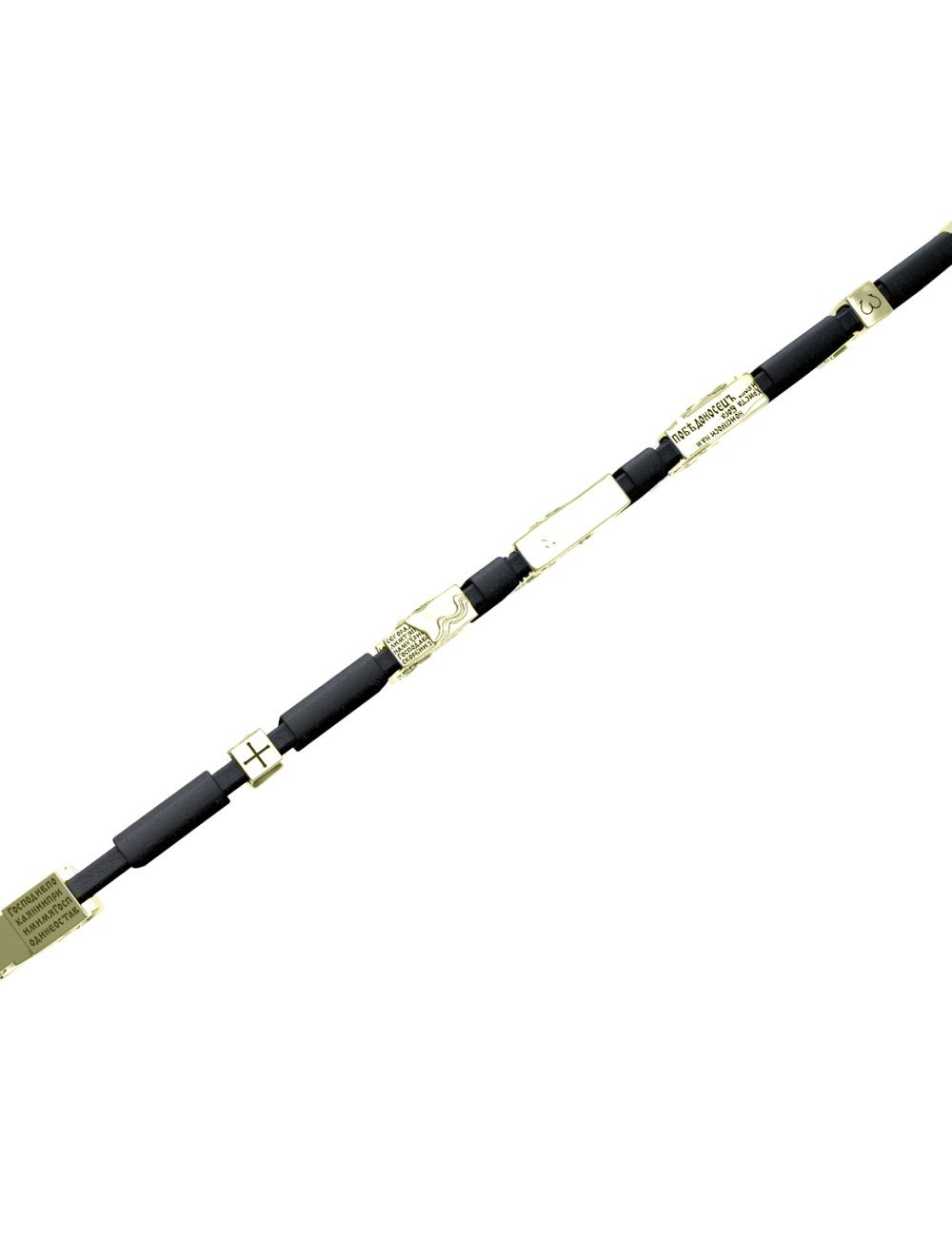 Браслет из зелёного золота c кожаным шнурком