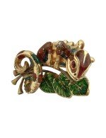 Подвеска из лимонного золота c эмалью и гранатом