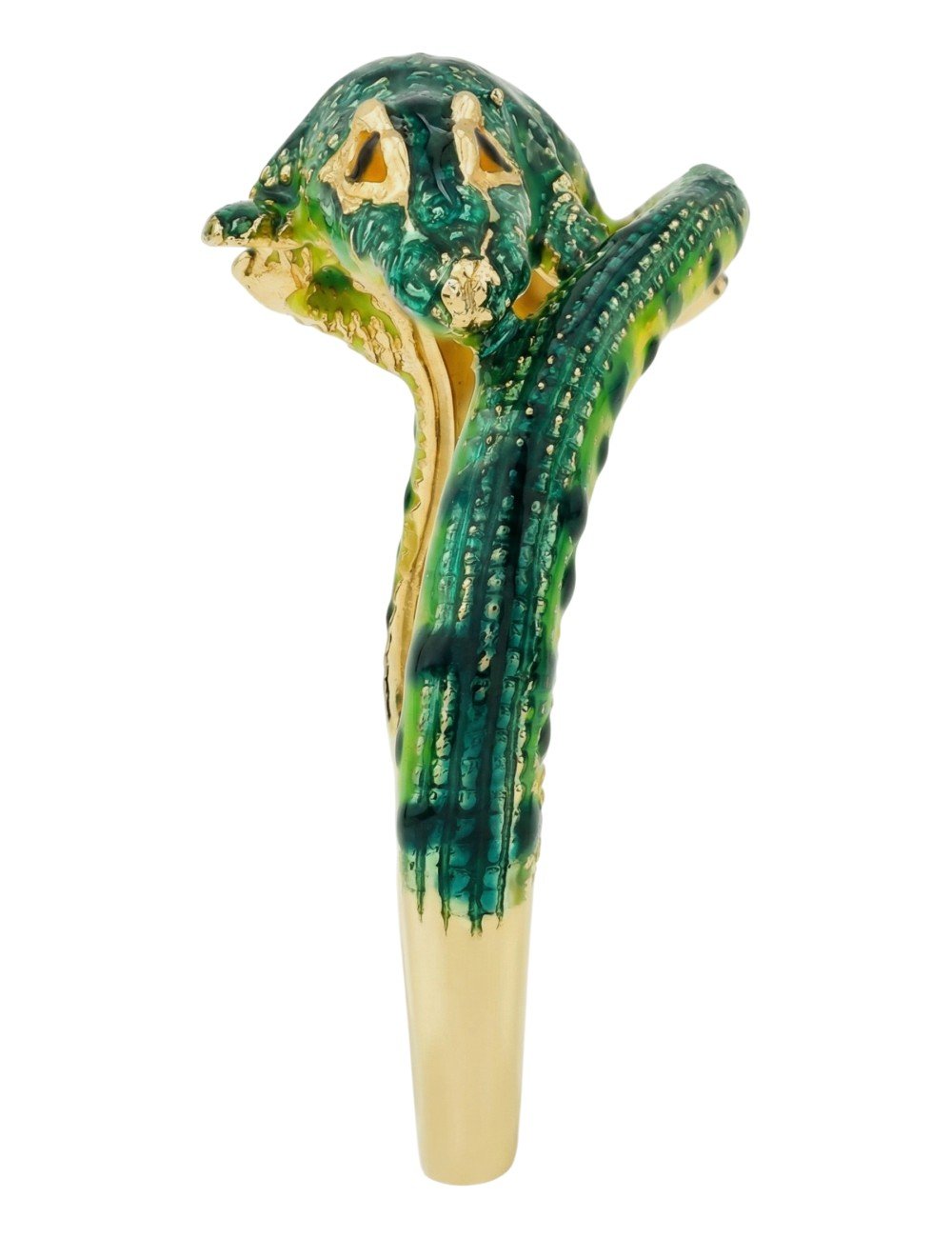 Кольцо из лимонного золота c эмалью