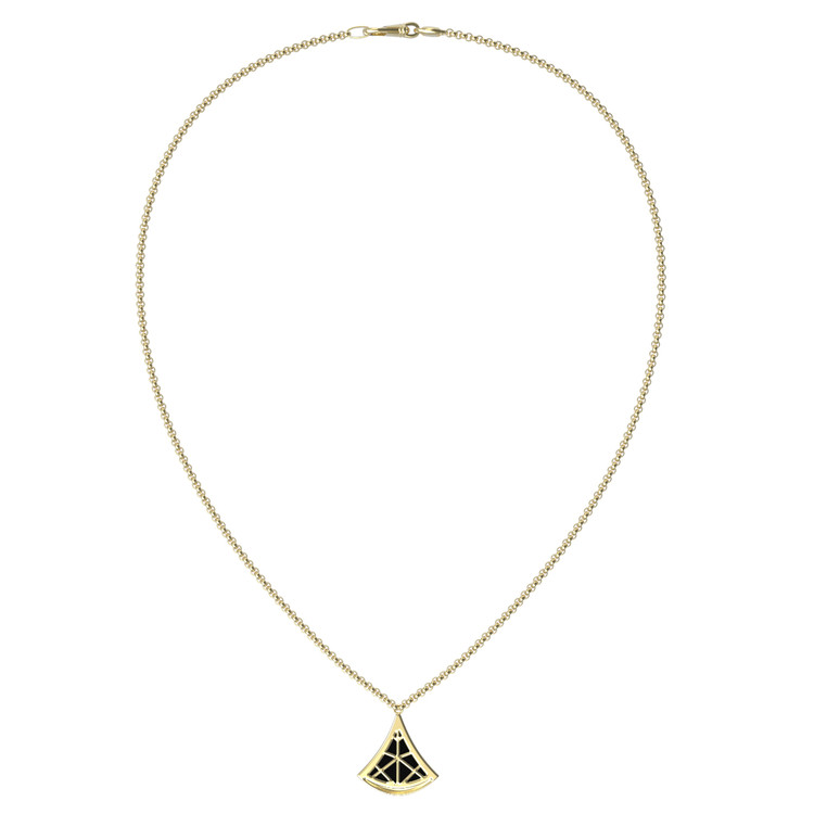 Колье из лимонного золота 585 пробы c ониксом