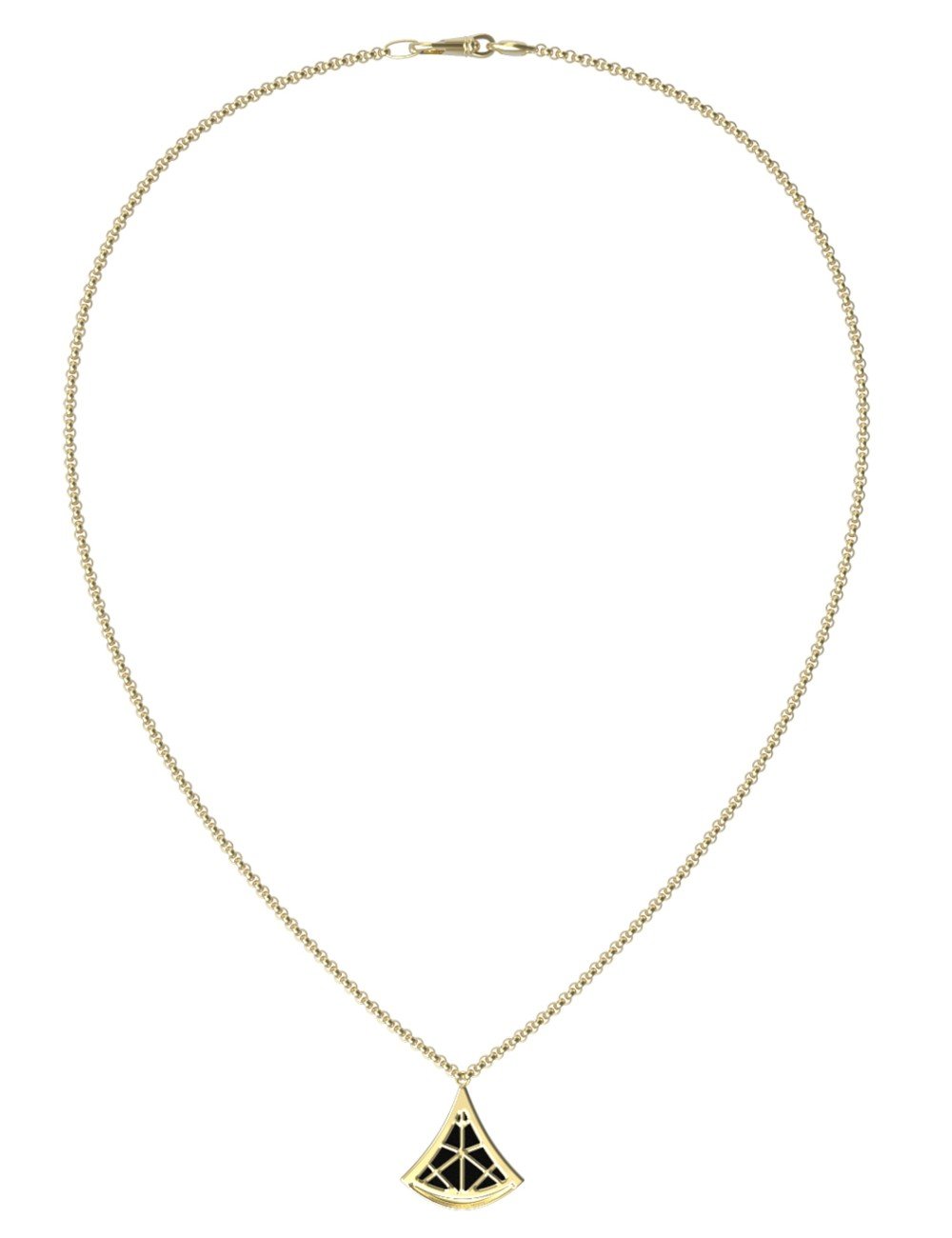 Колье из лимонного золота c ониксом