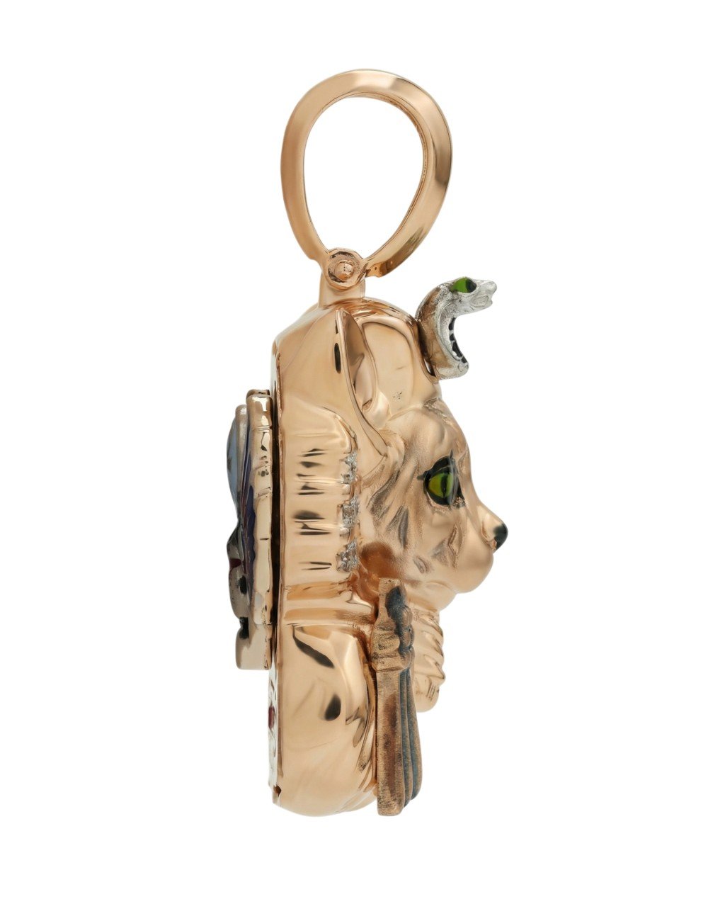 Подвеска из золота c эмалью, бриллиантами и рубином