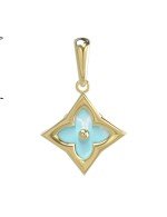 Подвеска из лимонного золота c бирюзой