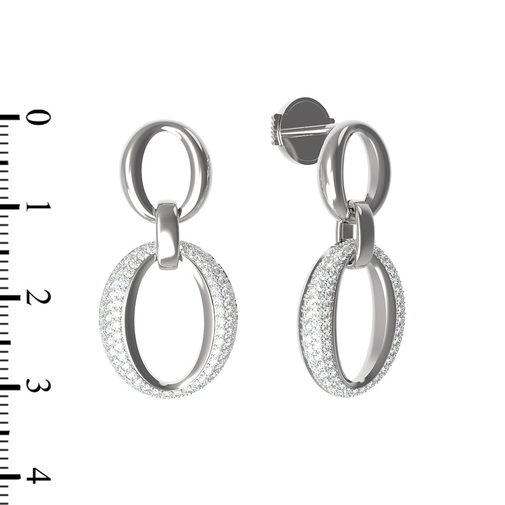 Серьги из белого золота 585 пробы c бриллиантами