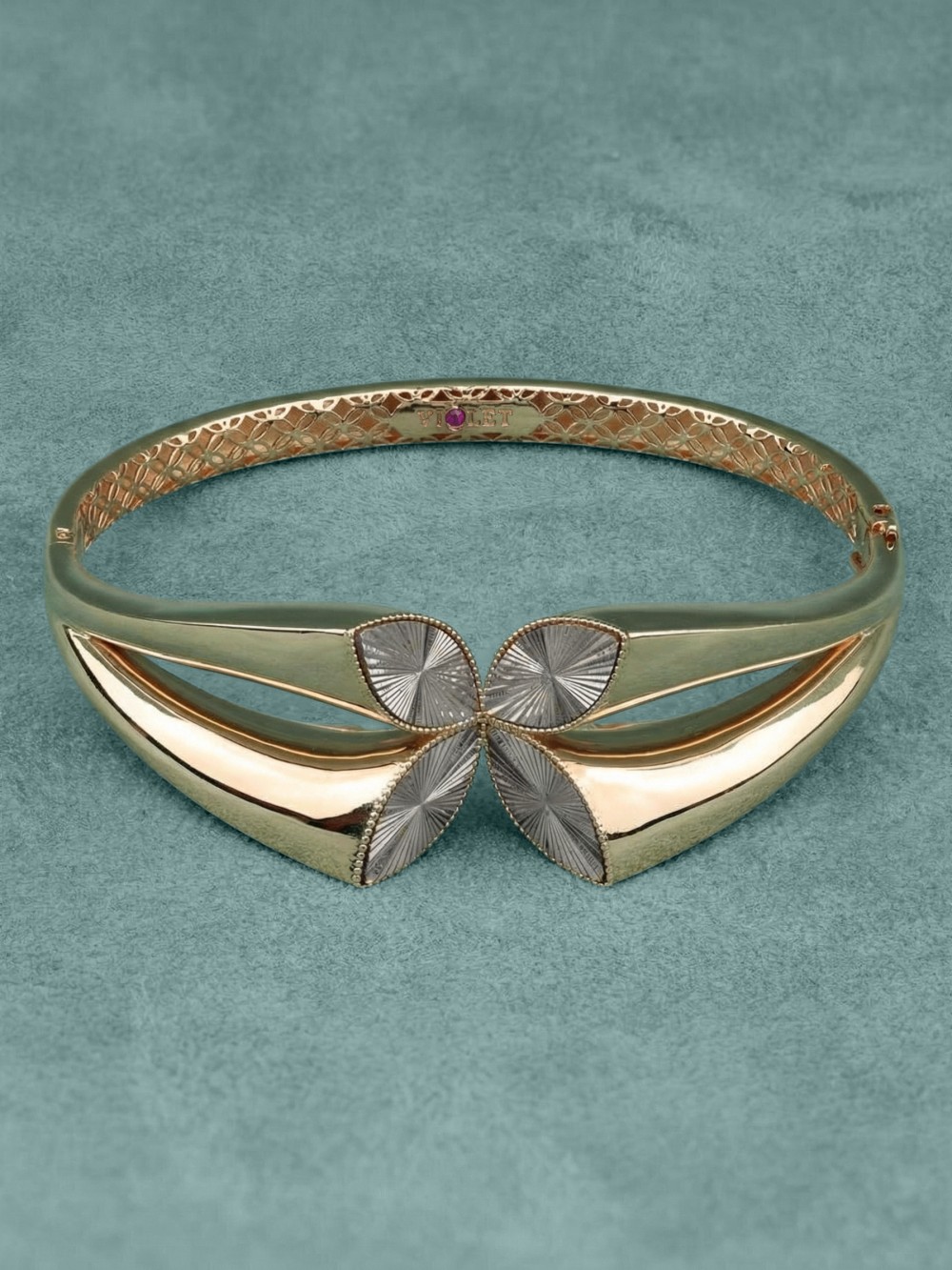 Браслет из красного золота 585 пробы c рубином