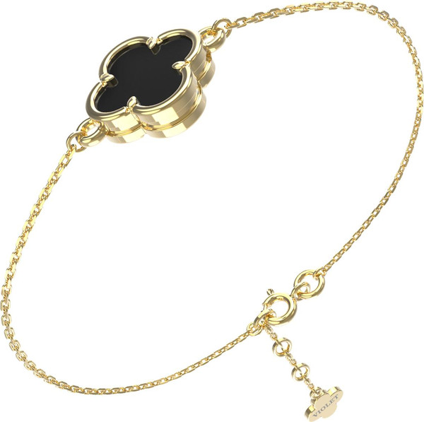 Браслет из лимонного золота 585 пробы c ониксом