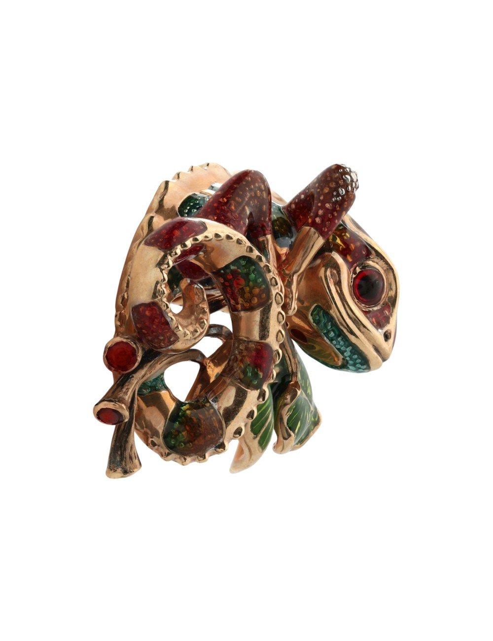 Подвеска из золота c эмалью и гранатом