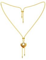 Колье из лимонного золота c фианитом, тигровым глазом и перламутром