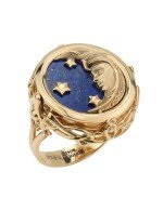 Кольцо из золота c бирюзой и лазуритом