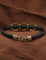 Браслет из золота c шнурком