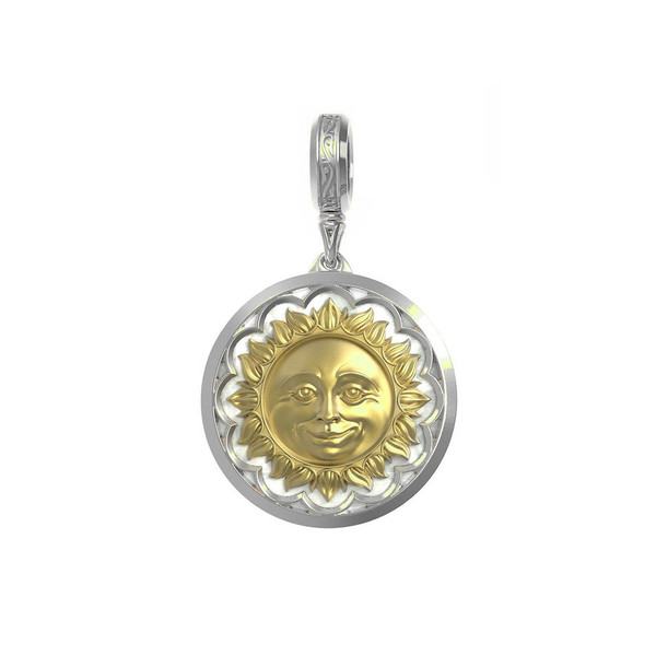 Подвеска из белого золота 585 пробы c перламутром