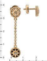 Серьги из золота c бриллиантами, ониксом и перламутром