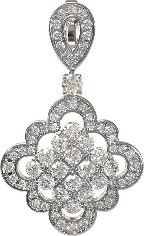 Подвеска из белого золота 585 пробы c бриллиантами