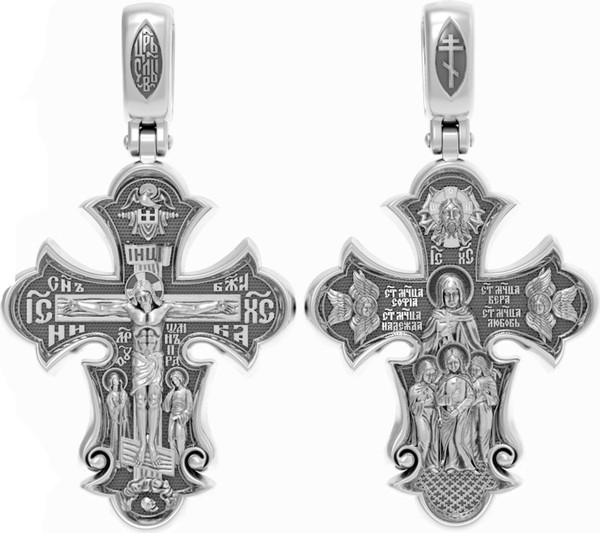 Крест из белого золота 585 пробы