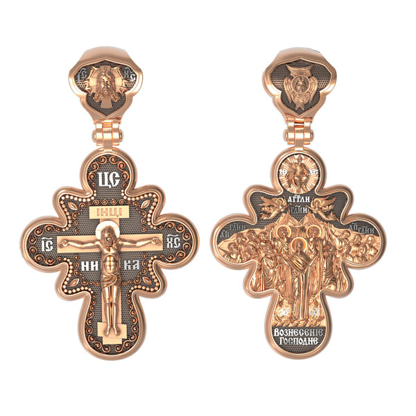 Крест из красного золота 585 пробы